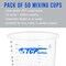 32 oz. (1000ml) Graduated Plastic Mixing Cups (Box of 50) - Disposable Plastic Measuring Cups for Liquids, Paints, Resin, Epoxy, Art, Kitchen - Ratios 2-1, 3-1, 4-1 ML